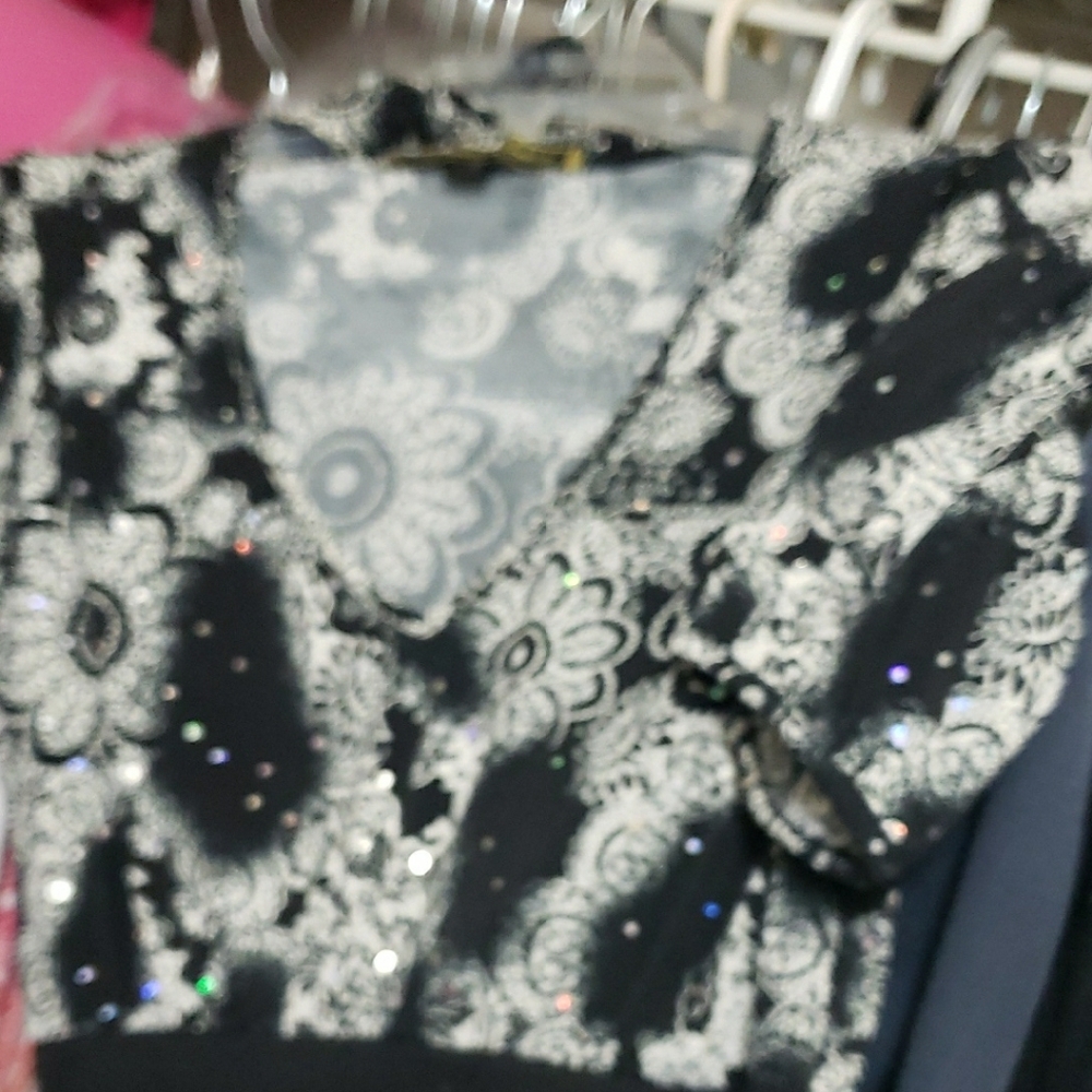 Elegant Black and White Lace Dress